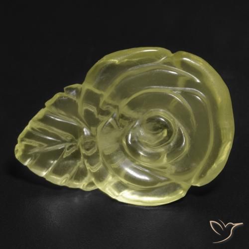 Quarzo Giallo pallido naturale da 12.65 ct, Taglio a fiore, Trasparente