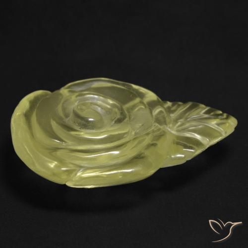 Quarzo Giallo pallido naturale da 12.65 ct, Taglio a fiore, Trasparente