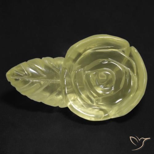 Quarzo Giallo pallido naturale da 15.31 ct, Taglio a fiore, Trasparente