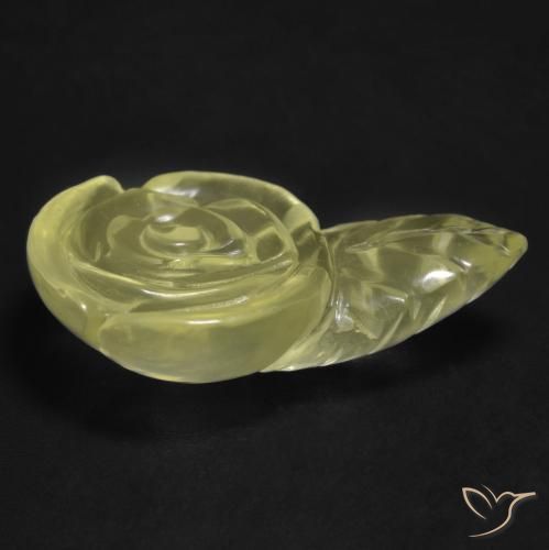 Quarzo Giallo pallido naturale da 15.31 ct, Taglio a fiore, Trasparente