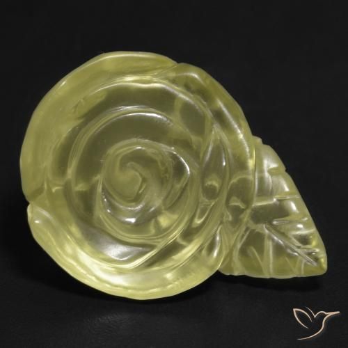 Quarzo Giallo pallido naturale da 17.67 ct, Taglio a fiore, Trasparente