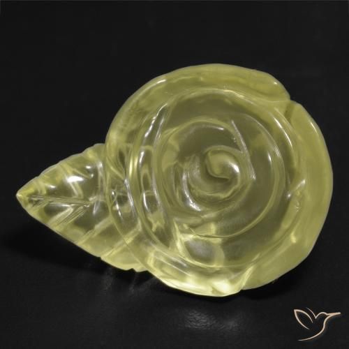 Quarzo Giallo pallido naturale da 17.67 ct, Taglio a fiore, Trasparente