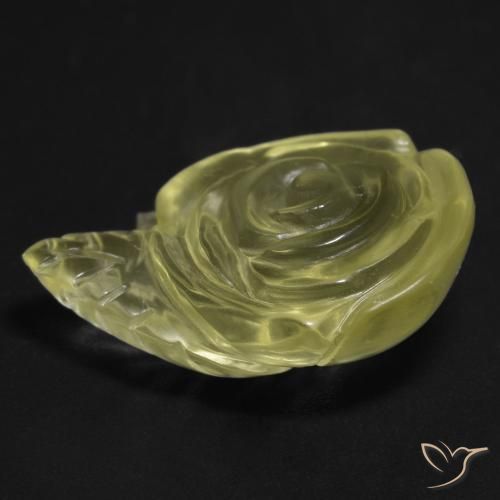 Quarzo Giallo pallido naturale da 17.67 ct, Taglio a fiore, Trasparente