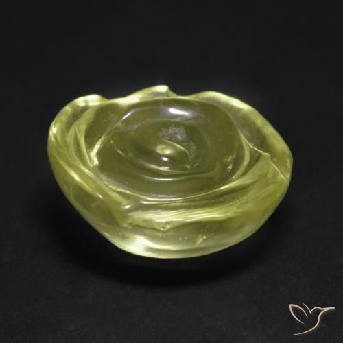 Quarzo Giallo chiaro naturale da 12.59 ct, Taglio a fiore, Trasparente