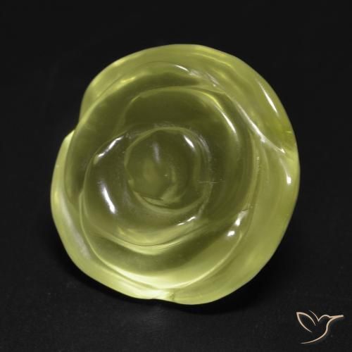 Quarzo Giallo chiaro naturale da 15.74 ct, Taglio a fiore, Trasparente