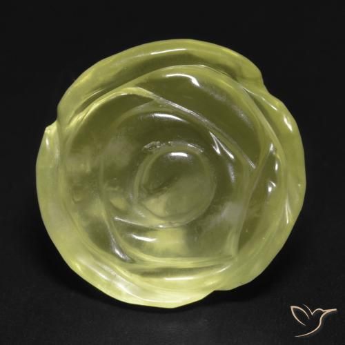 14.87ct Naturale Giallo chiaro verdastro Quarzo, Taglio a fiore, Trasparente