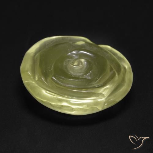 Quarzo Giallo chiaro naturale da 11.13 ct, Taglio a fiore, Trasparente