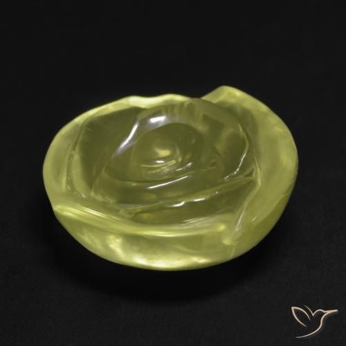 Quarzo Limone giallo naturale da 14.68 ct, Taglio a fiore, Trasparente