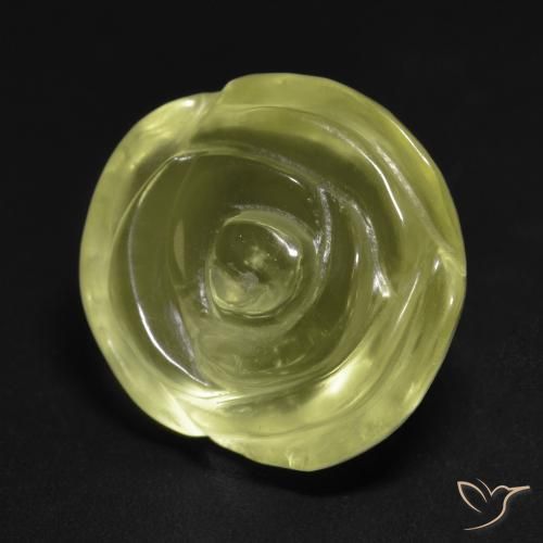 Quarzo Limone giallo naturale da 15.19 ct, Taglio a fiore, Trasparente