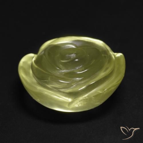 Quarzo Limone giallo naturale da 15.19 ct, Taglio a fiore, Trasparente