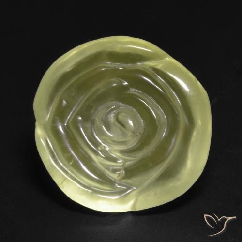 12.04ct Naturale Giallo chiaro Quarzo, Taglio a fiore, Trasparente