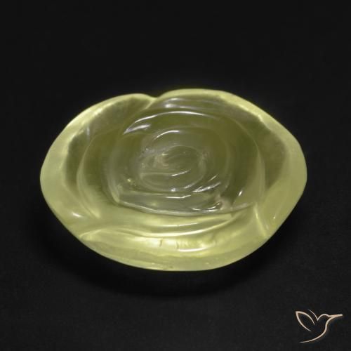 Quarzo Giallo chiaro naturale da 12.04 ct, Taglio a fiore, Trasparente