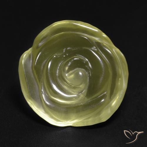 11.58ct Naturale Giallo verdastro Quarzo, Taglio a fiore, Trasparente