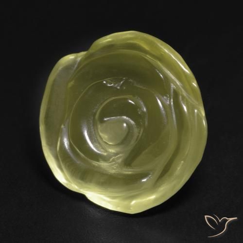 Quarzo Giallo verdastro naturale da 11.58 ct, Taglio a fiore, Trasparente