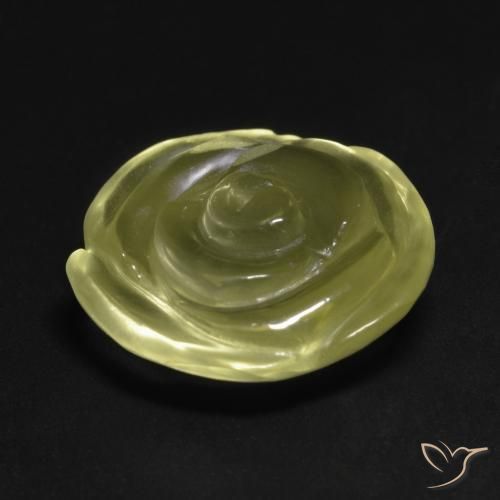 Quarzo Giallo verdastro naturale da 11.58 ct, Taglio a fiore, Trasparente
