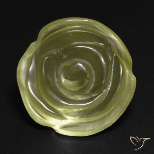 16.31ct Naturale Giallo medio Quarzo, Taglio a fiore, Trasparente