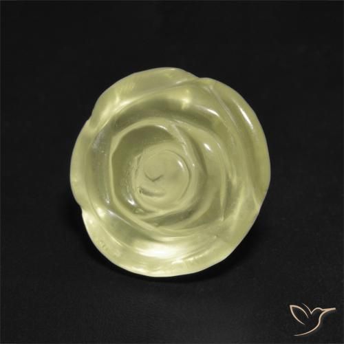 Quarzo Giallo chiaro naturale da 7.82 ct, Taglio a fiore, Trasparente