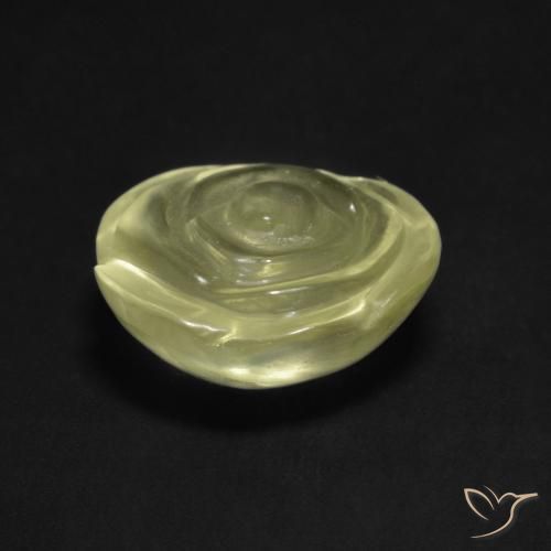 Quarzo Giallo chiaro naturale da 7.82 ct, Taglio a fiore, Trasparente