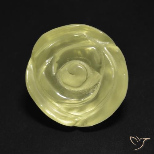 13.05ct Naturale Giallo chiaro verdastro Quarzo, Taglio a fiore, Trasparente