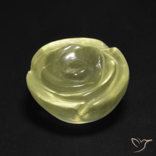 Quarzo Giallo chiaro verdastro naturale da 13.05 ct, Taglio a fiore, Trasparente