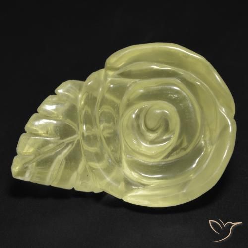 22.42ct Naturale Giallo chiaro Quarzo, Taglio a fiore, Trasparente