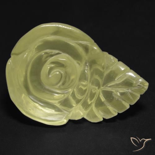 Quarzo Giallo chiaro naturale da 22.42 ct, Taglio a fiore, Trasparente