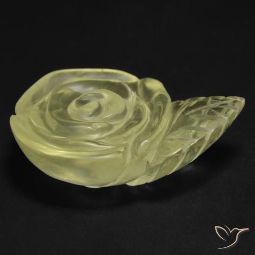 Quarzo Giallo chiaro naturale da 22.42 ct, Taglio a fiore, Trasparente