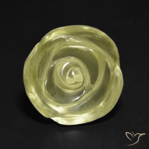 Quarzo Giallo chiaro verdastro naturale da 10.50 ct, Taglio a fiore, Trasparente