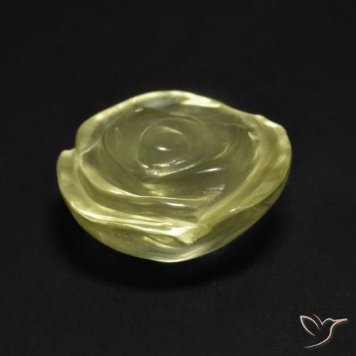 Quarzo Giallo chiaro verdastro naturale da 10.50 ct, Taglio a fiore, Trasparente