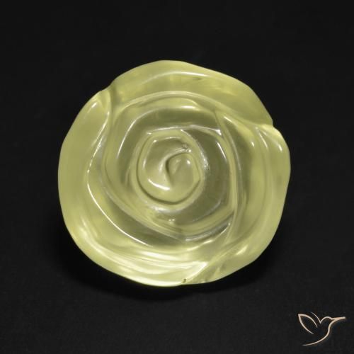 12.57ct Naturale Giallo chiaro Quarzo, Taglio a fiore, Trasparente