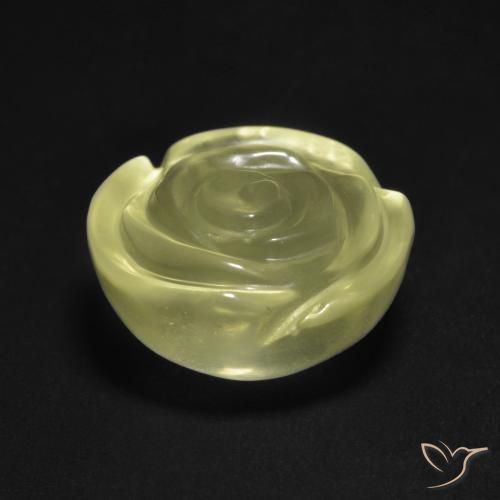 Quarzo Giallo chiaro naturale da 12.57 ct, Taglio a fiore, Trasparente