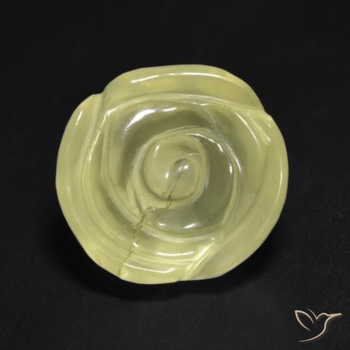 12.75ct Naturale Giallo chiaro Quarzo, Taglio a fiore, Trasparente