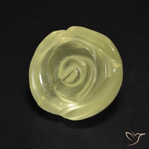 Quarzo Giallo chiaro naturale da 12.75 ct, Taglio a fiore, Trasparente