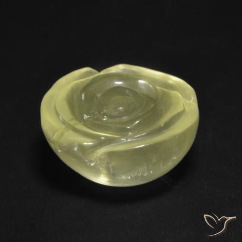 Quarzo Giallo chiaro naturale da 12.75 ct, Taglio a fiore, Trasparente