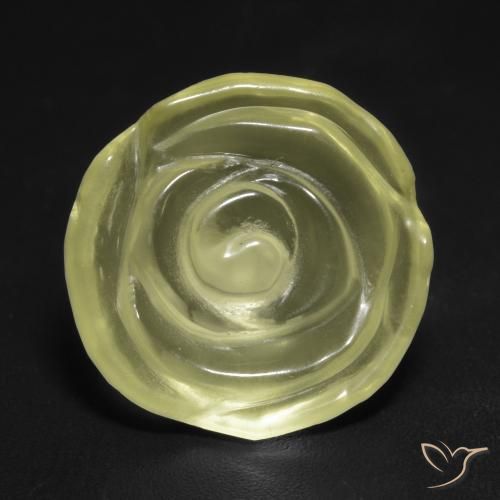 9.71ct Naturale Giallo chiaro Quarzo, Taglio a fiore, Trasparente