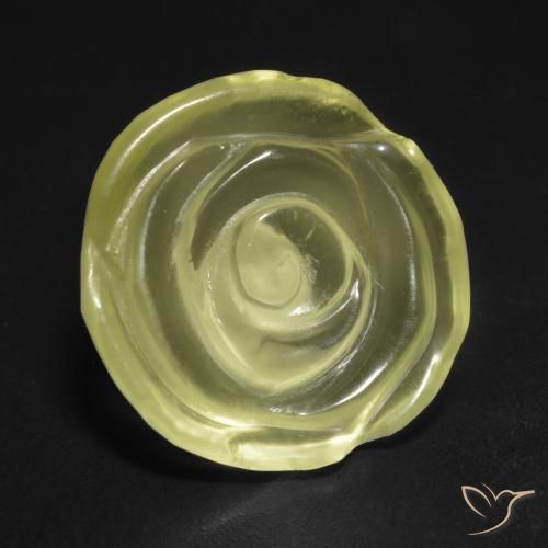 Quarzo Giallo chiaro naturale da 9.71 ct, Taglio a fiore, Trasparente