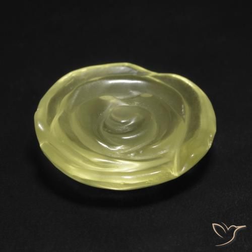 Quarzo Giallo chiaro naturale da 9.71 ct, Taglio a fiore, Trasparente