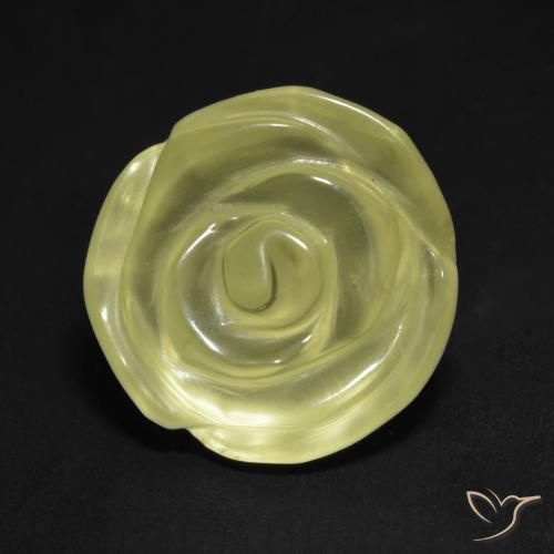 11.71ct Naturale Giallo chiaro Quarzo, Taglio a fiore, Trasparente