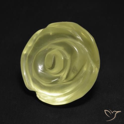 Quarzo Giallo chiaro naturale da 11.71 ct, Taglio a fiore, Trasparente