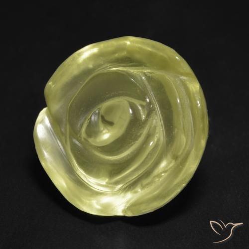 Quarzo Giallo chiaro naturale da 14.21 ct, Taglio a fiore, Trasparente
