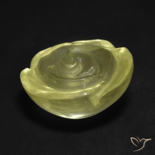 Quarzo Giallo chiaro naturale da 14.21 ct, Taglio a fiore, Trasparente