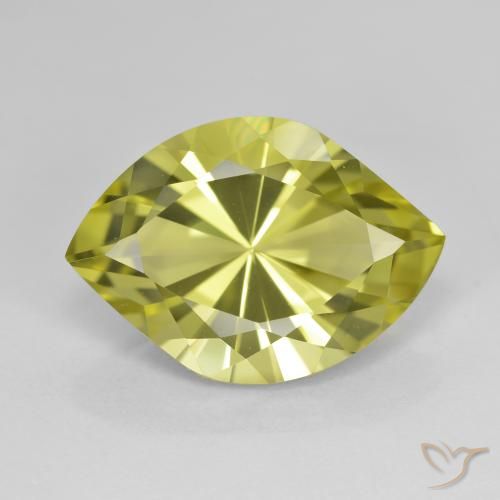 7.34ct Naturale Verde giallastro Quarzo, Taglio marquise, VVS