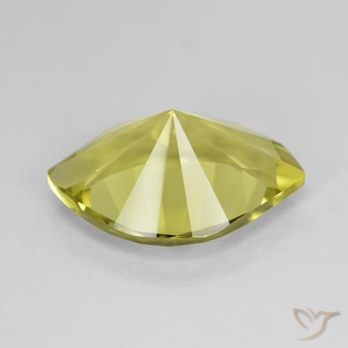 Quarzo Verde giallastro naturale da 7.34 ct, Taglio marquise, VVS