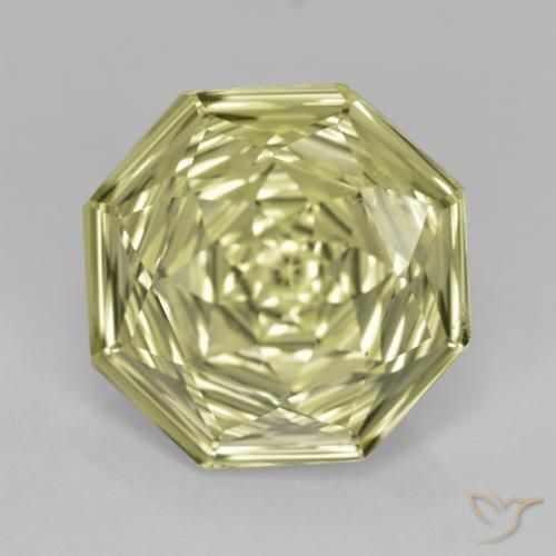 7.51ct Naturale Giallo crema pallido Quarzo, Ottagonale / Taglio smeraldo, VS, Photo A