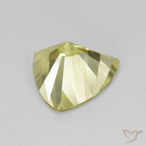 Quarzo Giallo verdastro naturale da 2.34 ct, Taglio trillion, VVS