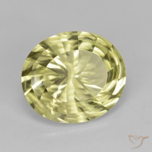 6.71ct Naturale Giallo verdastro Quarzo, Ovale, VVS