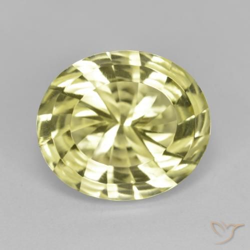 Quarzo Giallo verdastro naturale da 6.71 ct, Ovale, VVS
