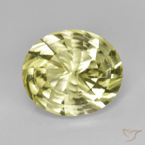 6.51ct Naturale Giallo verdastro Quarzo, Ovale, VVS