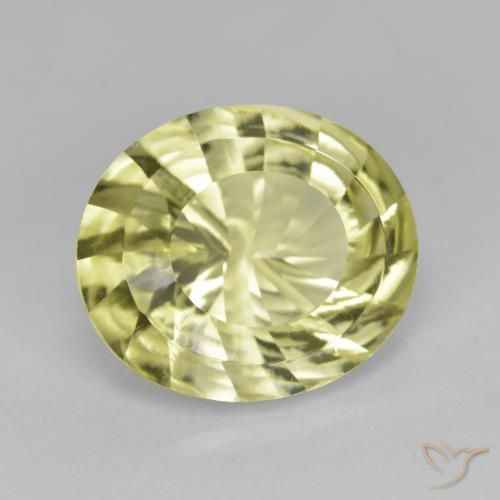 Quarzo Giallo verdastro naturale da 6.51 ct, Ovale, VVS
