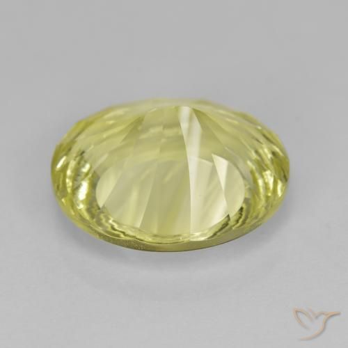 Quarzo Giallo verdastro naturale da 6.51 ct, Ovale, VVS